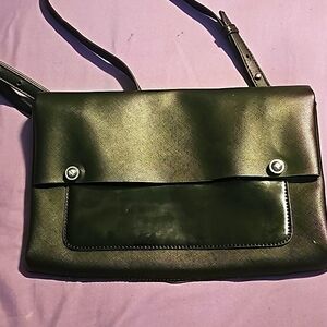 The Bag Designer Belt/Crossbody, Black, Adjustable Strap, Magnetic Snap Closure